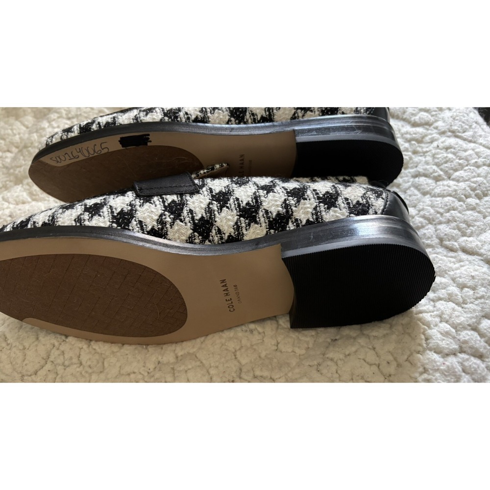 Cole Haan Lux Pinch Penny Loafer Natural Canvas Black Houndstooth NWT 159$ Sz 6 - Picture 5 of 6